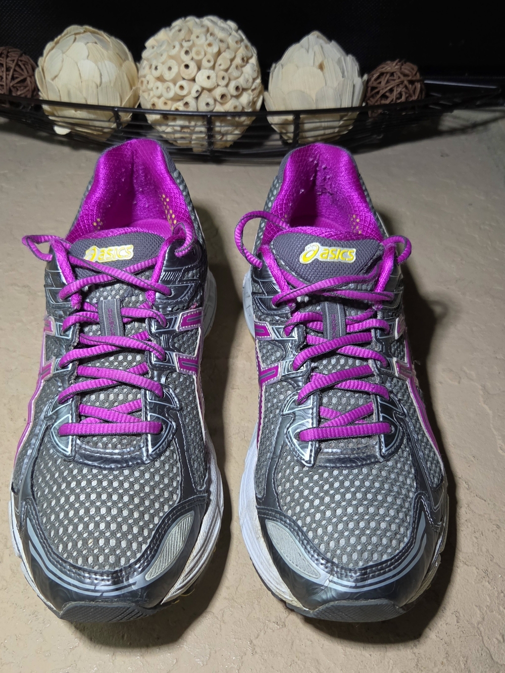 Size 9 Asics GT 1000 Running Gray Purple Women Sneakers T256N